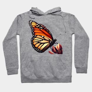 Monarch Butterfly on Flower Hoodie